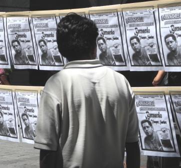 Wall of posters of Bernardo Vasquez.